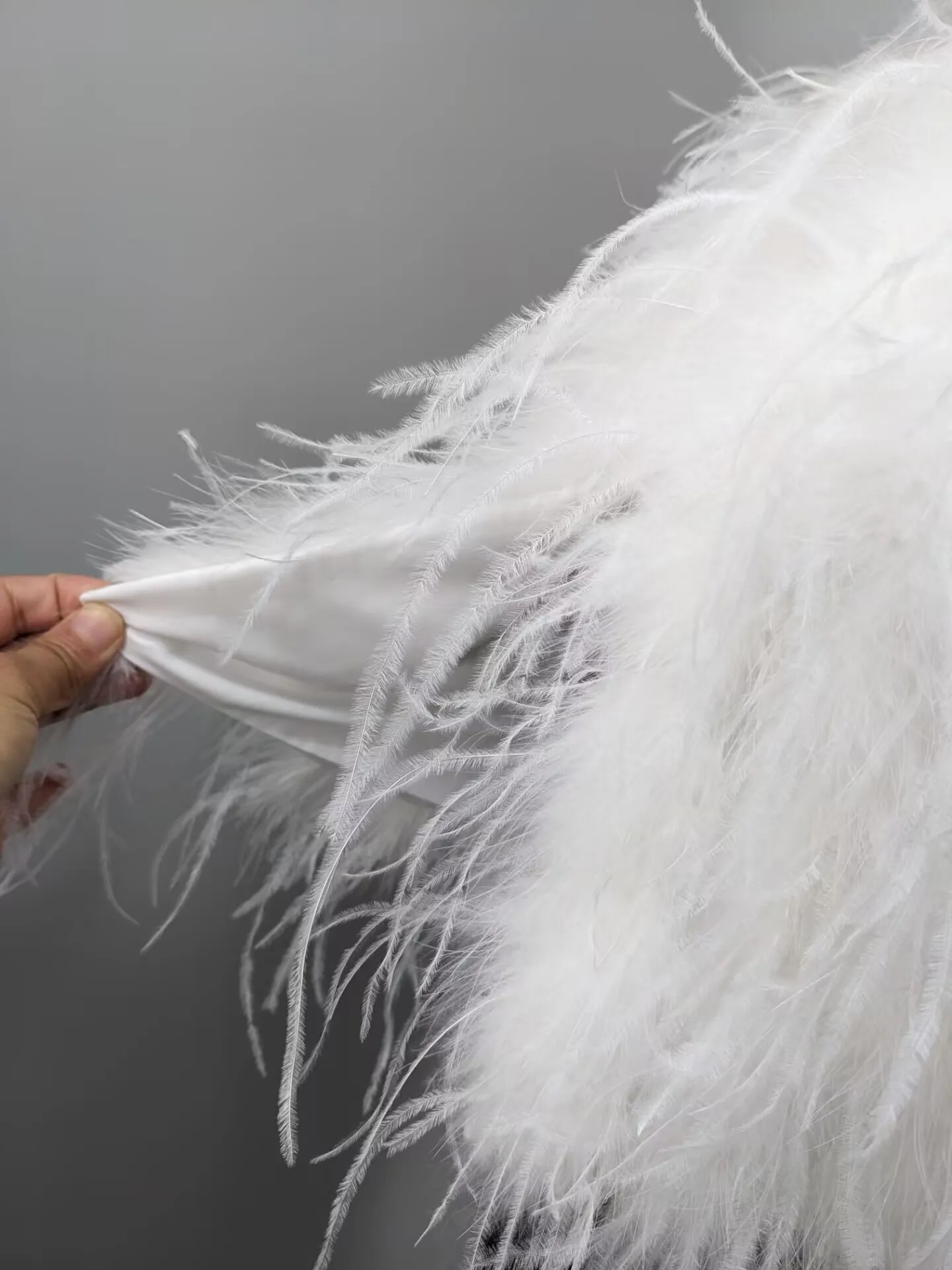 Luxurious Furry Ostrich Feather Jacket, Peach Fuzz Fashion, Wedding Party, Concert, Bride B230408, 2024