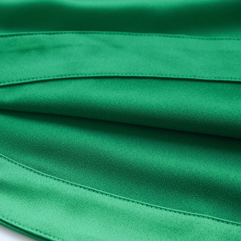 Slim Chic Elegant Women Mini Skirts Green Satin High Street Solid Side Zipper Sexy Bodycon Skirt Faldas Mujer
