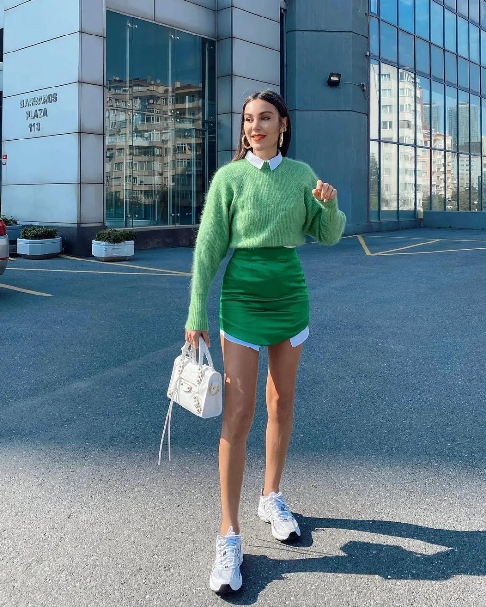 Slim Chic Elegant Women Mini Skirts Green Satin High Street Solid Side Zipper Sexy Bodycon Skirt Faldas Mujer