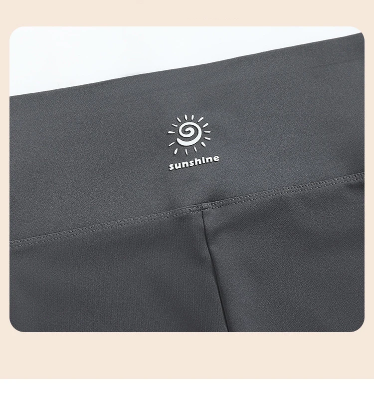 BIVIGAOS Women Fall New Sun Offset Print Sharkskin Leggings High Waist Elastic Sport Fitness Leggings Multicolor Shaper Leggings