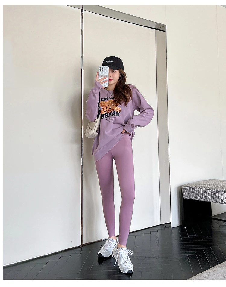 BIVIGAOS Women Fall New Sun Offset Print Sharkskin Leggings High Waist Elastic Sport Fitness Leggings Multicolor Shaper Leggings