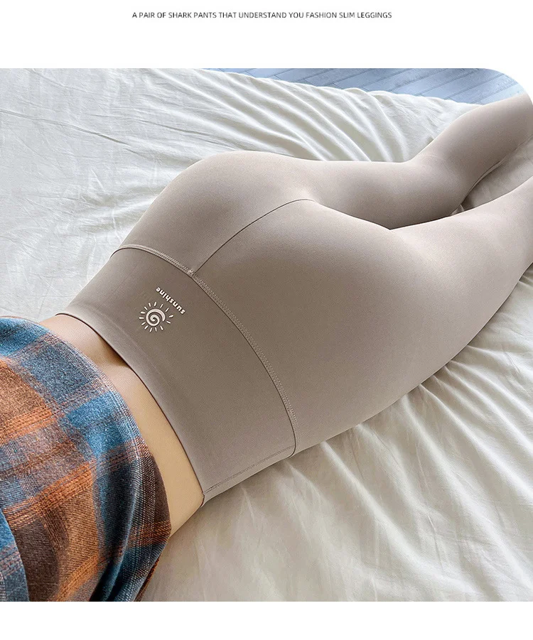 BIVIGAOS Women Fall New Sun Offset Print Sharkskin Leggings High Waist Elastic Sport Fitness Leggings Multicolor Shaper Leggings