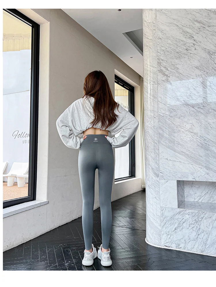 BIVIGAOS Women Fall New Sun Offset Print Sharkskin Leggings High Waist Elastic Sport Fitness Leggings Multicolor Shaper Leggings