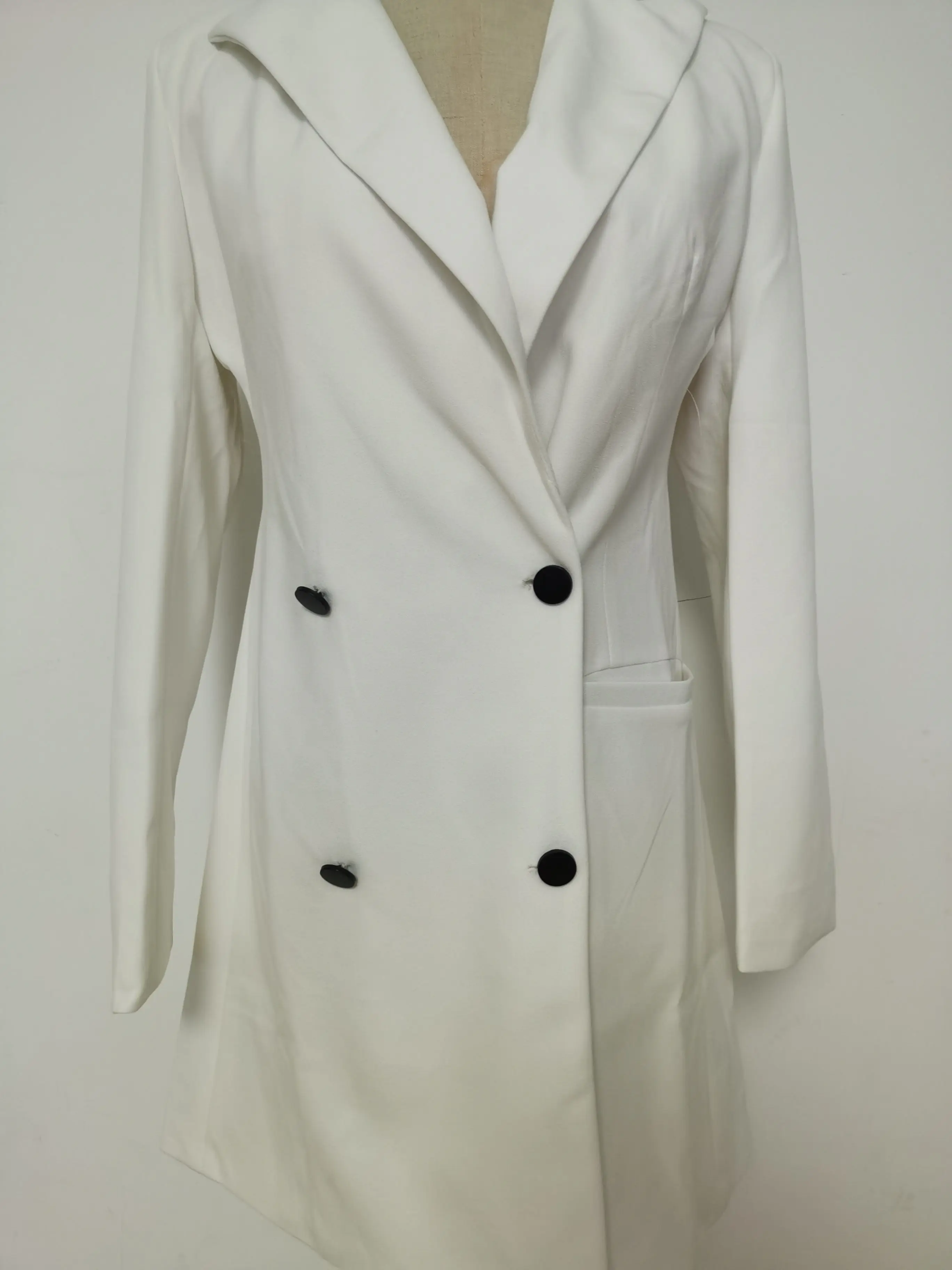 Women Elegant Blazer Solid Double Breasted Backless Long Sleeve Thin Slim Blazers Office Lady Fashion Suits