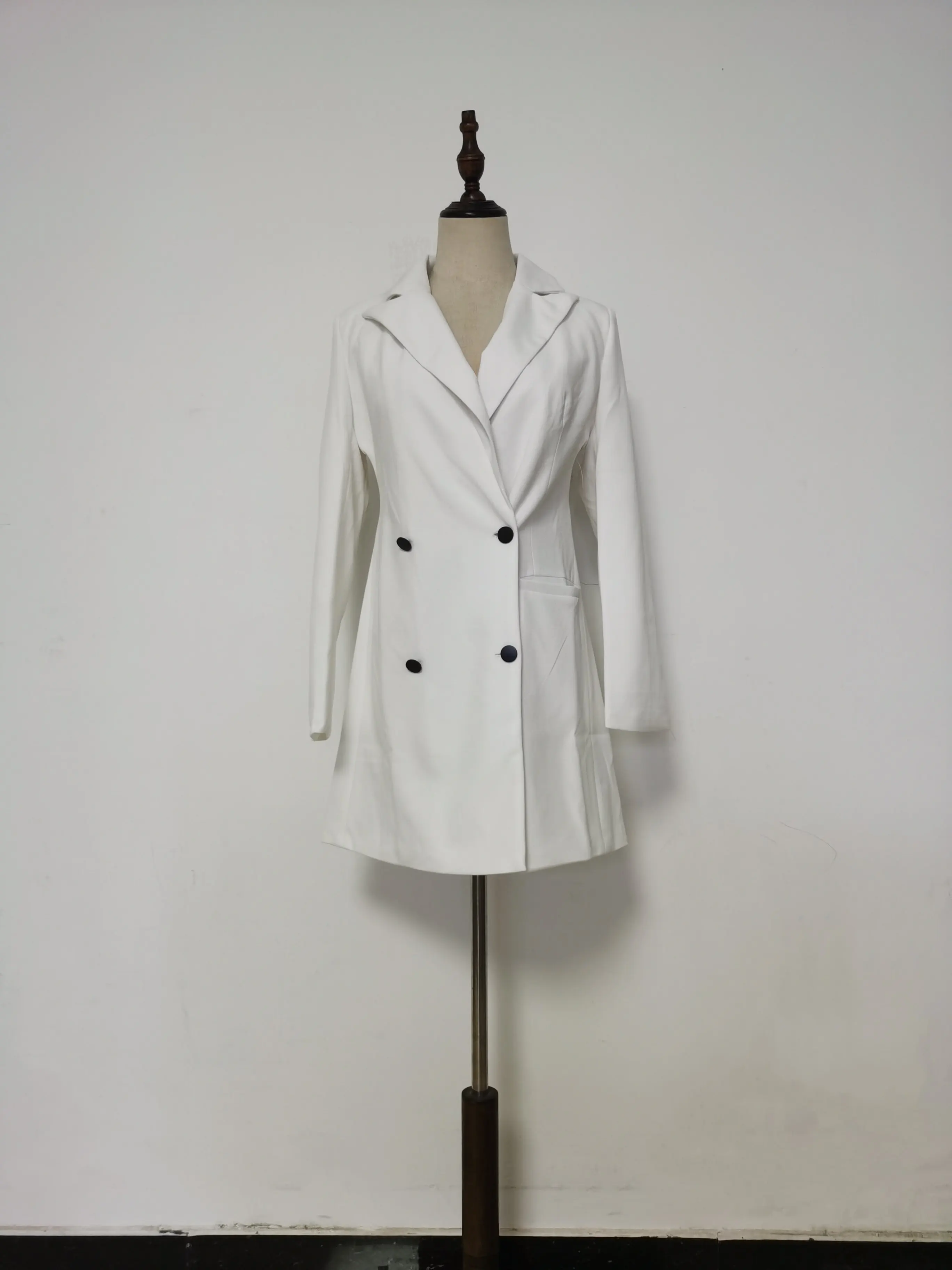 Women Elegant Blazer Solid Double Breasted Backless Long Sleeve Thin Slim Blazers Office Lady Fashion Suits