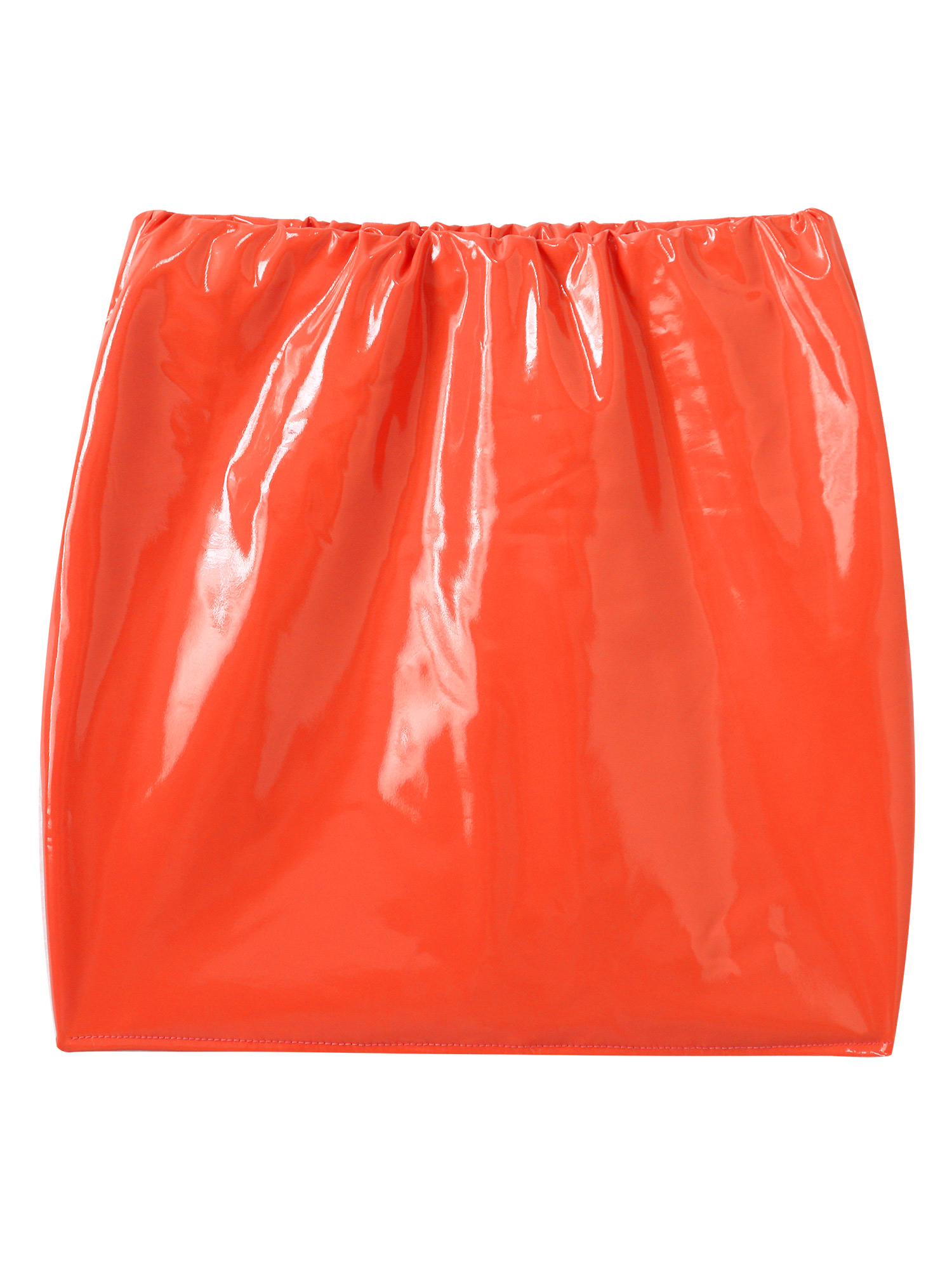 Women Sexy Skirts Glossy Patent Leather Miniskirt Solid Color Elastic Waistband Pencil Skirt Shiny Wet Look Latex Skirt Clubwear