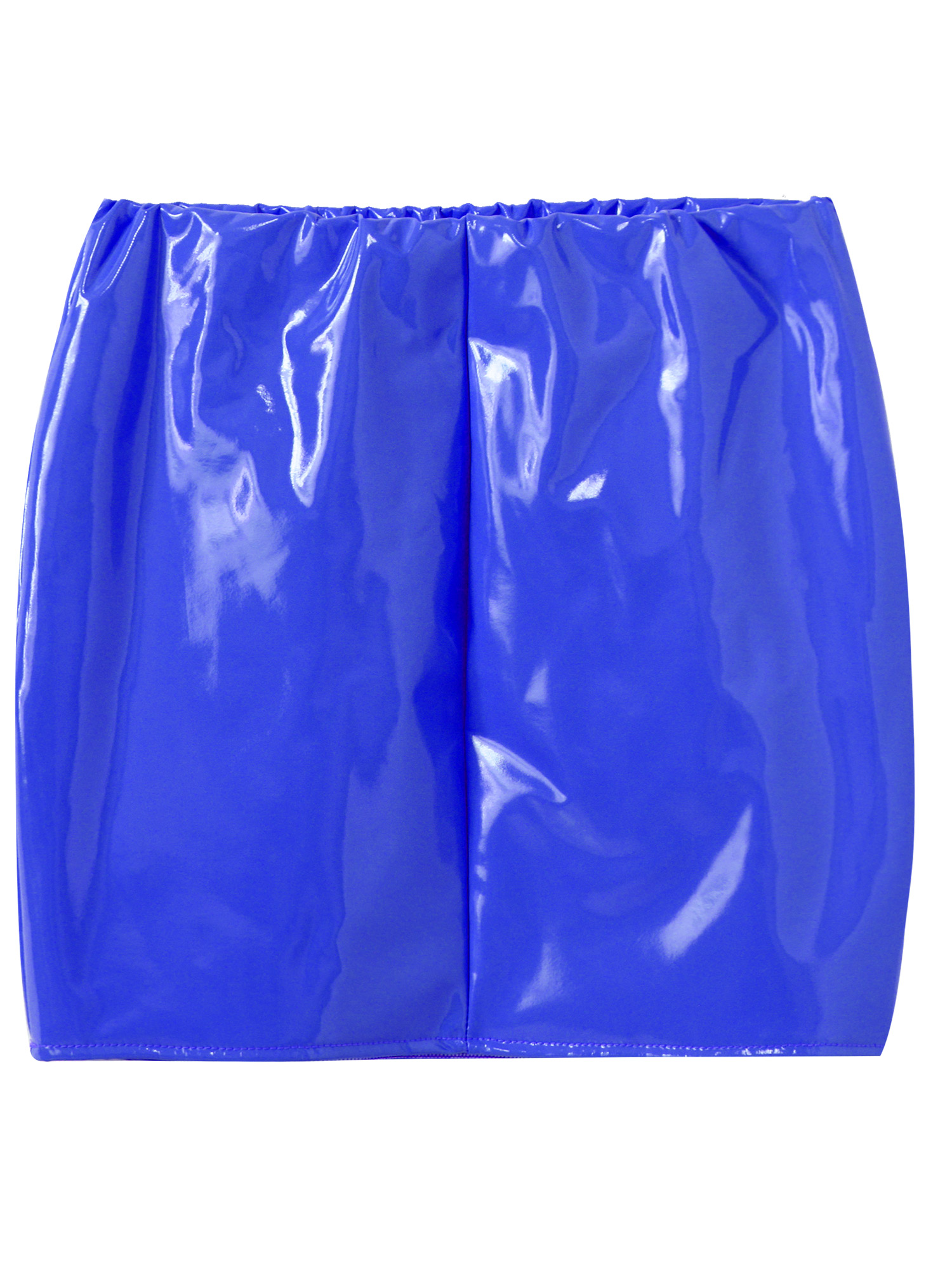 Women Sexy Skirts Glossy Patent Leather Miniskirt Solid Color Elastic Waistband Pencil Skirt Shiny Wet Look Latex Skirt Clubwear
