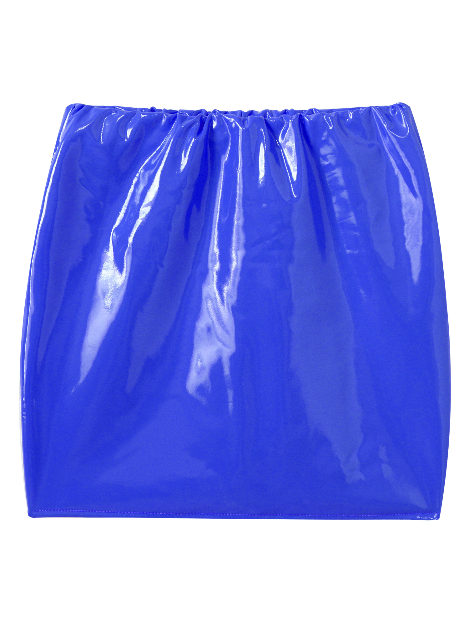 Women Sexy Skirts Glossy Patent Leather Miniskirt Solid Color Elastic Waistband Pencil Skirt Shiny Wet Look Latex Skirt Clubwear