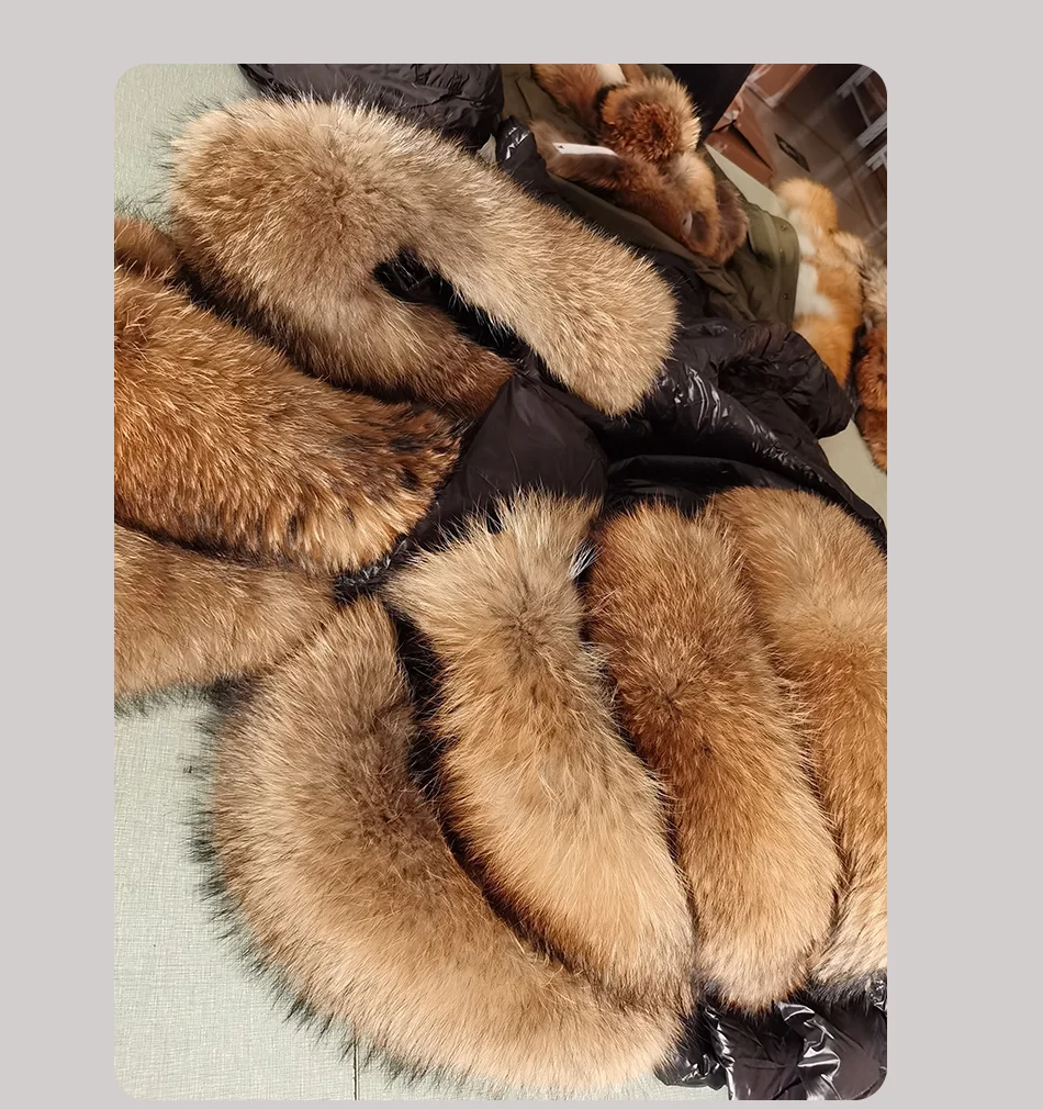 Maomaokong 2026 Women Winter Black Loose Long Down Jacket Real Fox Fur Collar Hooded Fashion Waterproof Female Extra Large Coat