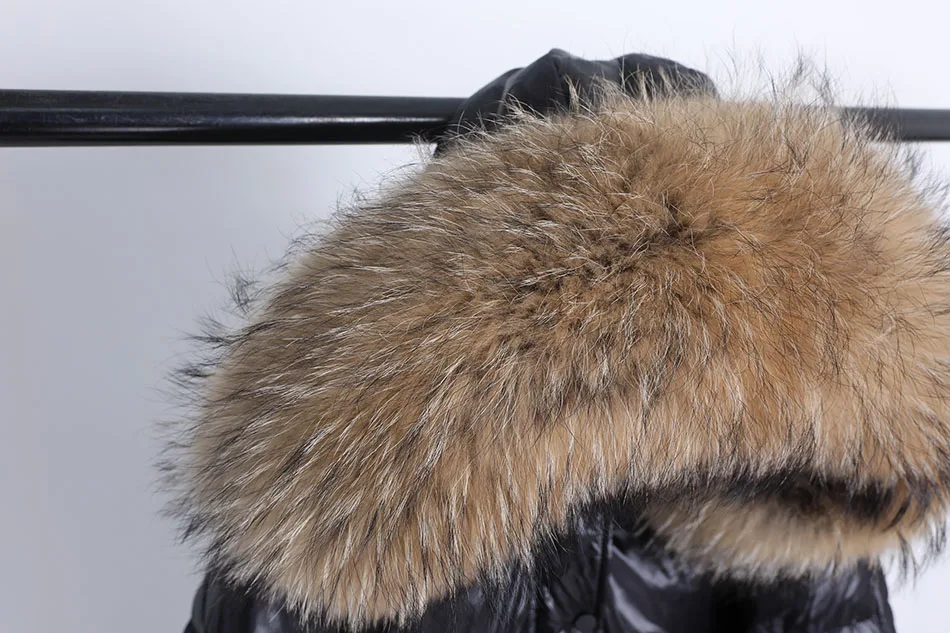 Maomaokong 2026 Women Winter Black Loose Long Down Jacket Real Fox Fur Collar Hooded Fashion Waterproof Female Extra Large Coat