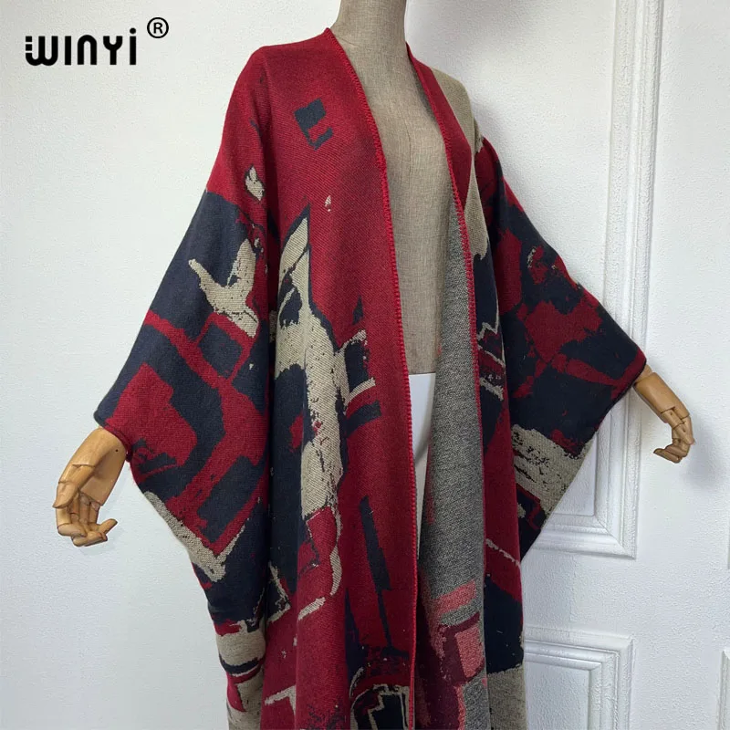WINYI winter outfits for women Knitted cardigan MAXI Christmas Fashion hipster party dress Thick Warm Female jacket holiday coat