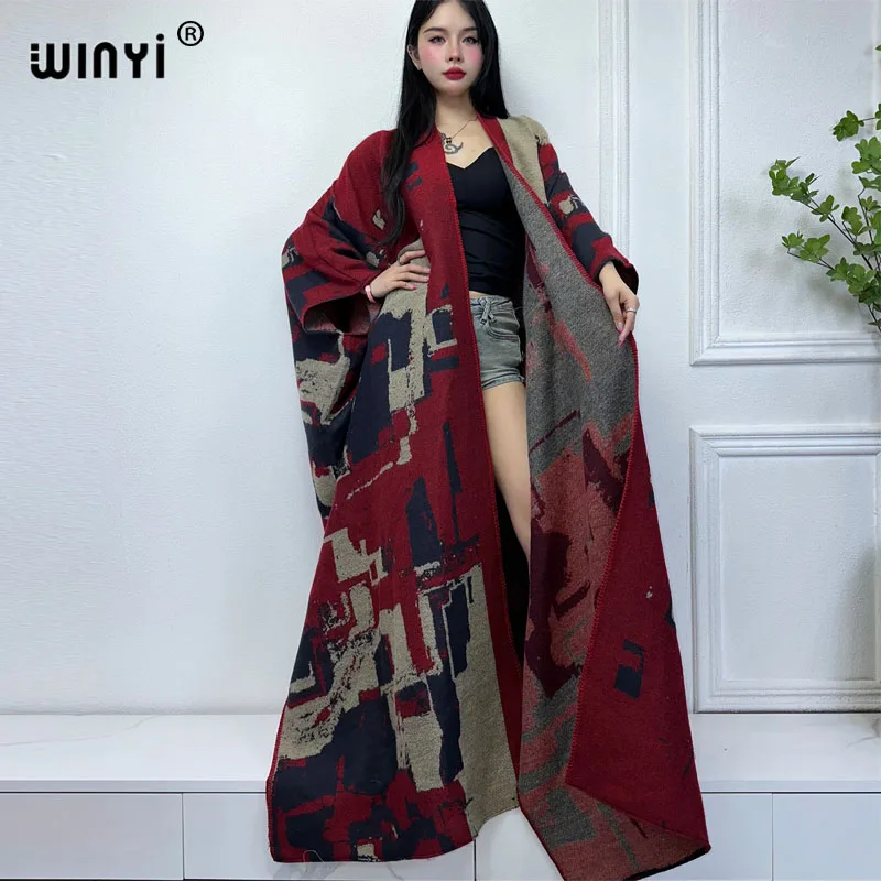 WINYI winter outfits for women Knitted cardigan MAXI Christmas Fashion hipster party dress Thick Warm Female jacket holiday coat