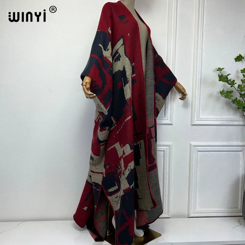 WINYI winter outfits for women Knitted cardigan MAXI Christmas Fashion hipster party dress Thick Warm Female jacket holiday coat