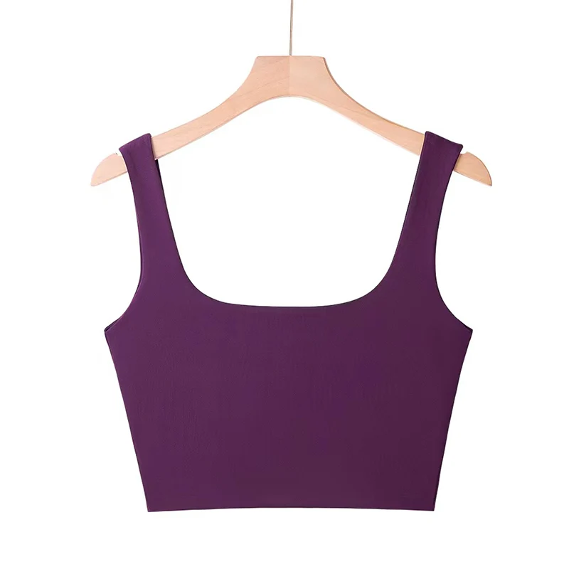 2025 Summer Women Sexy Sleeveless Tops Fashion Short Square Collar Tank Tops 6 Colors
