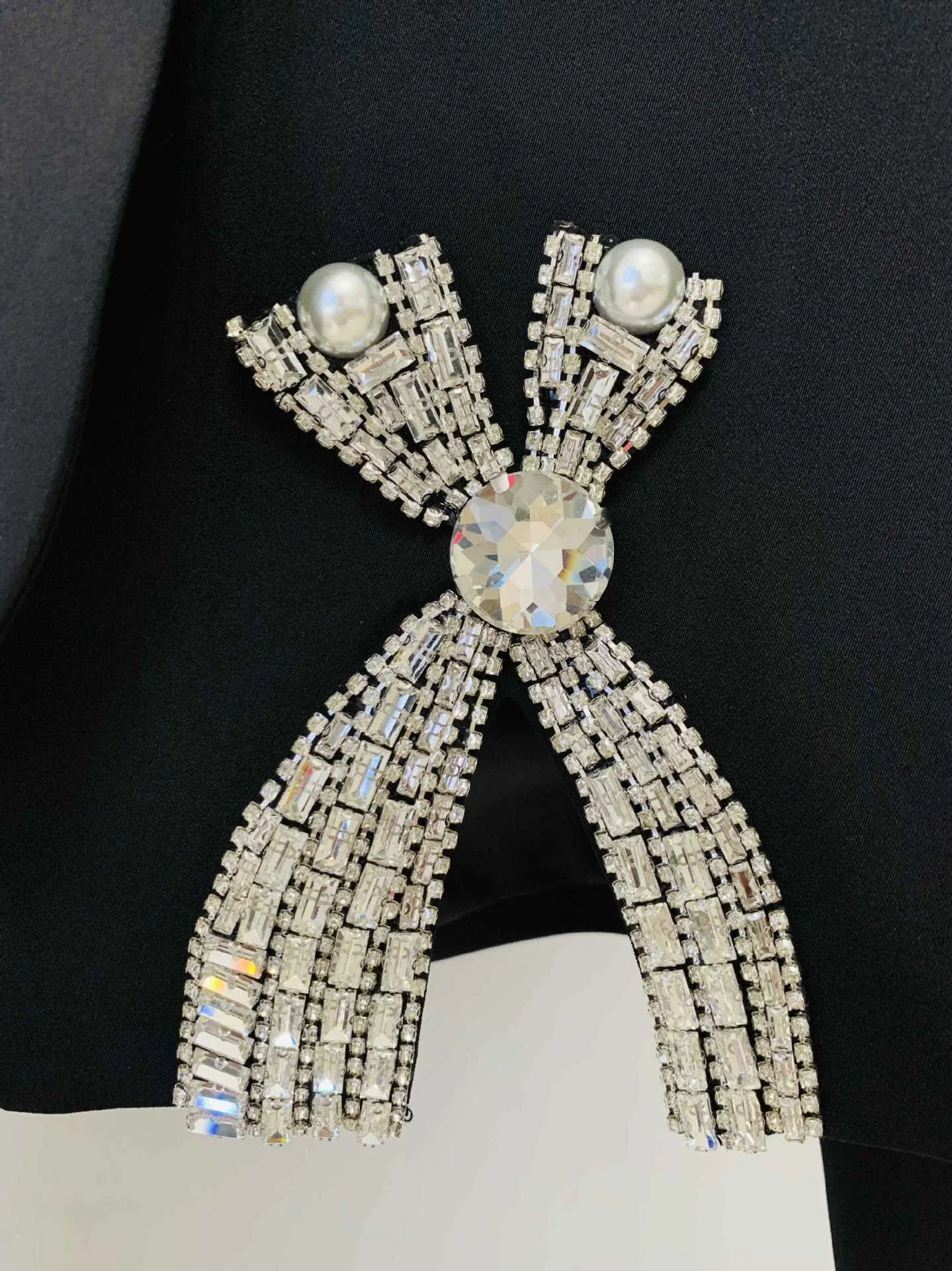 HIGH STREET Newest 2026 Designer Runway Suit Set Women's Luxurious Diamonds Beaded Short Blazer Skirt Suit