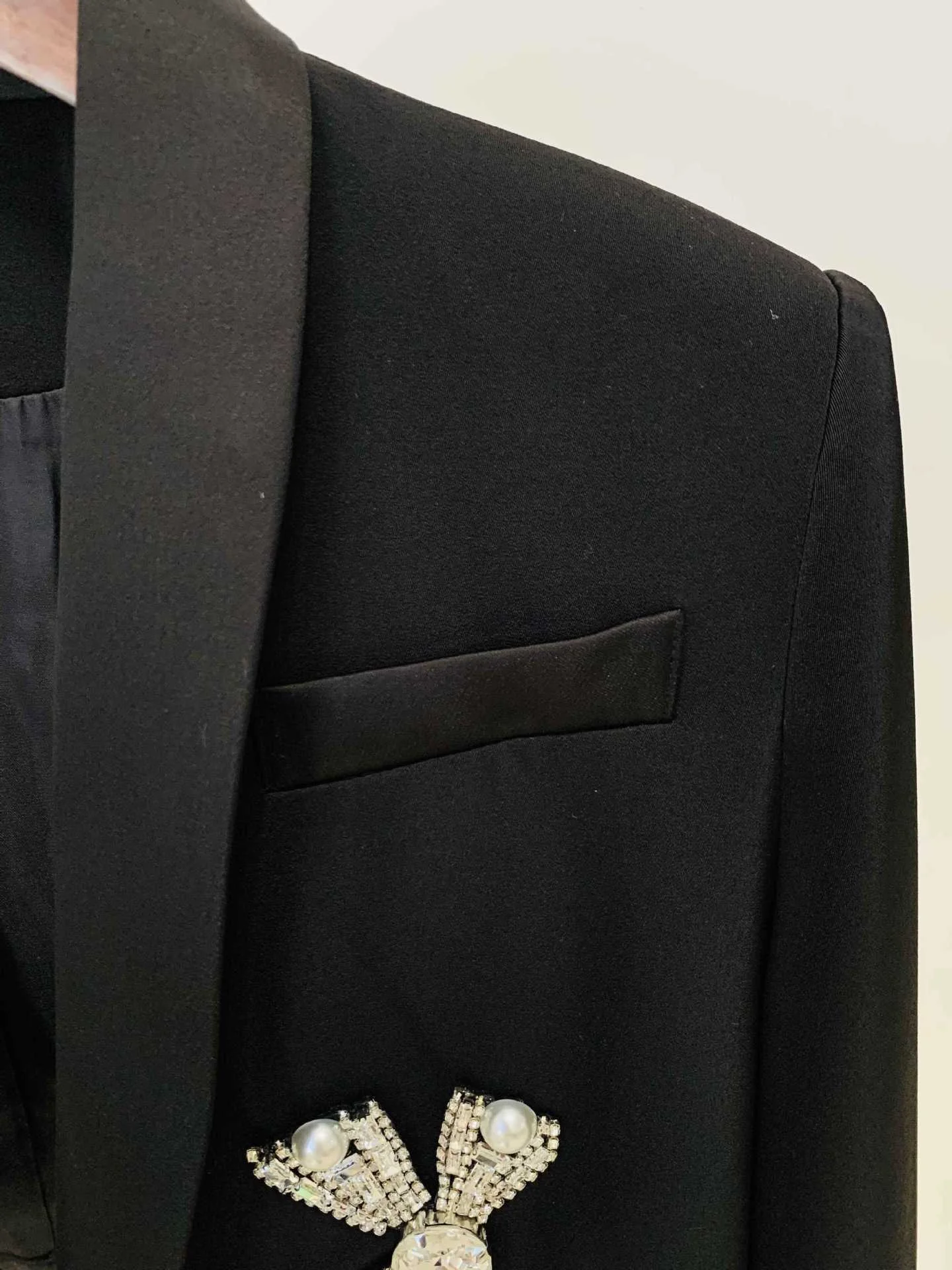 HIGH STREET Newest 2026 Designer Runway Suit Set Women's Luxurious Diamonds Beaded Short Blazer Skirt Suit