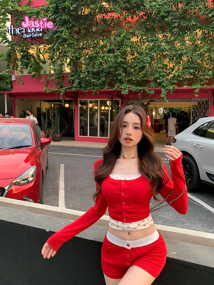 Chic Floral Print Cotton Shorts Women Summer Casual Elastic High Waist Eyelet Sweatshorts Woman Vintage Sweet Boho Shorts 2024