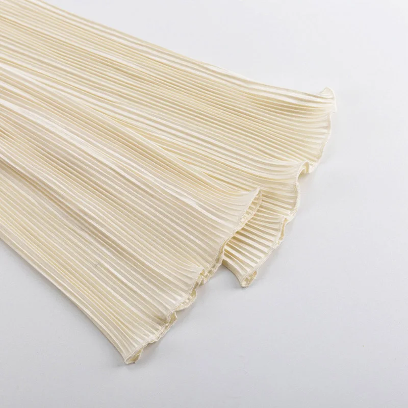 2025 Women Pleated Plain Shirts Spring Fall Chic Long Flare Sleeve V- Neck Tie Up Cardigans Tops for Casual Party Street