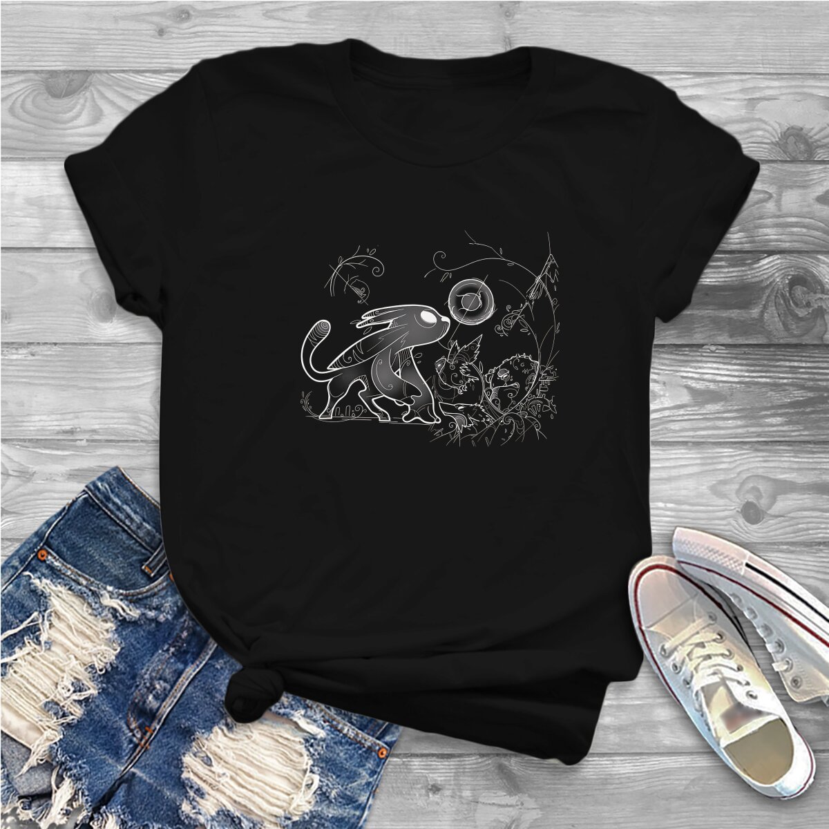 Will Of The Wisps Hipster TShirts Ori Female Harajuku Streetwear T Shirt Round Neck