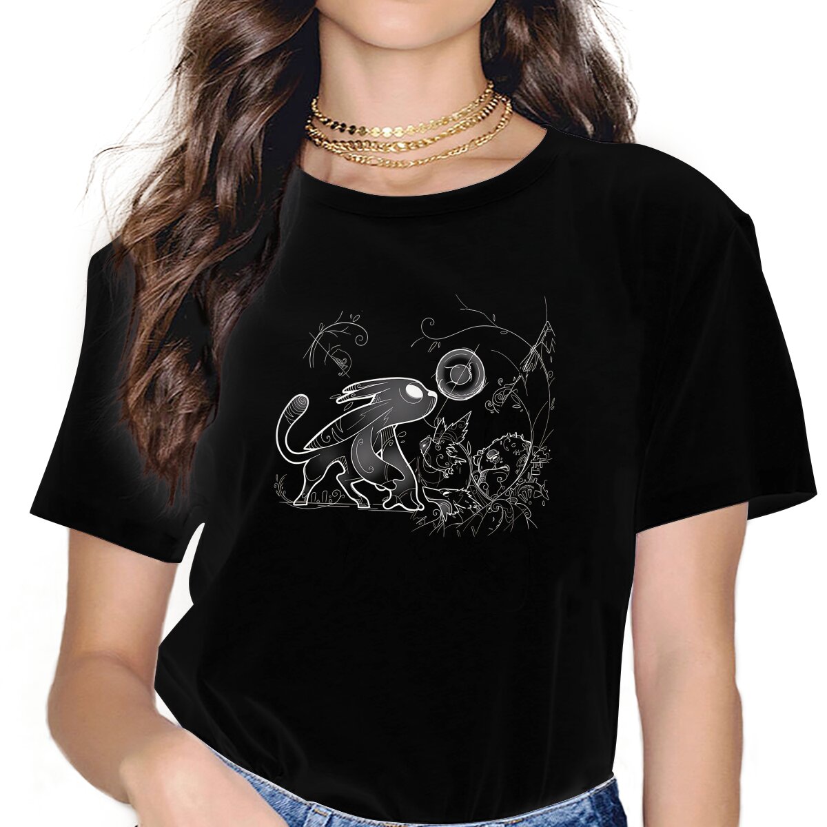Will Of The Wisps Hipster TShirts Ori Female Harajuku Streetwear T Shirt Round Neck
