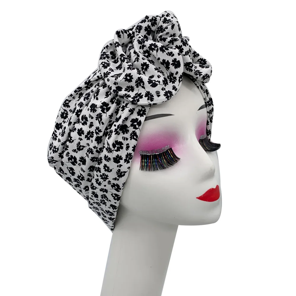 2023 Leopard Printed Women's Turban Cap Cotton Lady Twisted Head Wraps French Retro Female Bonnet Hat Female Hair Cover Beanies