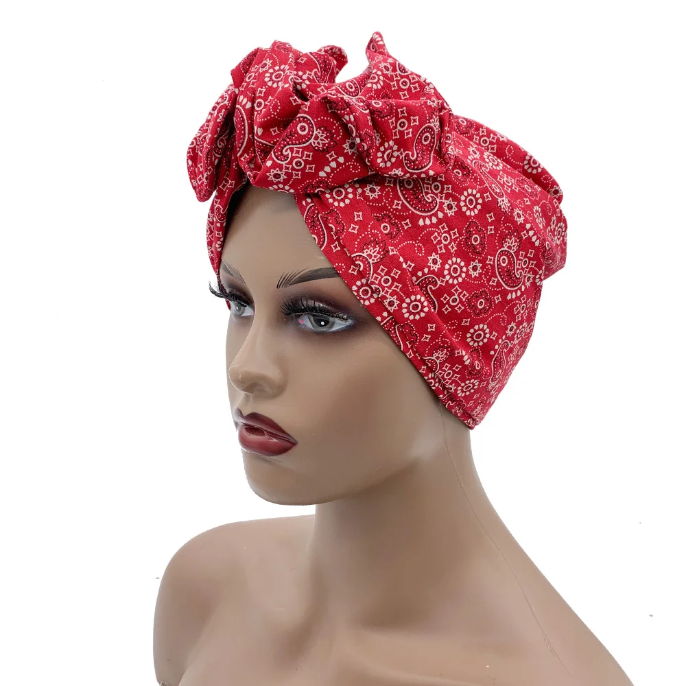 2023 Leopard Printed Women's Turban Cap Cotton Lady Twisted Head Wraps French Retro Female Bonnet Hat Female Hair Cover Beanies