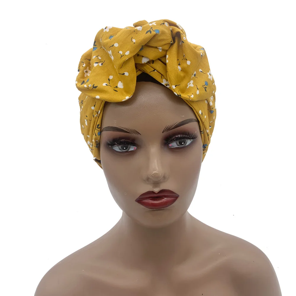 2023 Leopard Printed Women's Turban Cap Cotton Lady Twisted Head Wraps French Retro Female Bonnet Hat Female Hair Cover Beanies