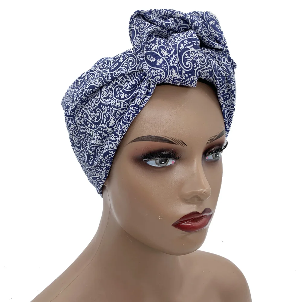 2023 Leopard Printed Women's Turban Cap Cotton Lady Twisted Head Wraps French Retro Female Bonnet Hat Female Hair Cover Beanies