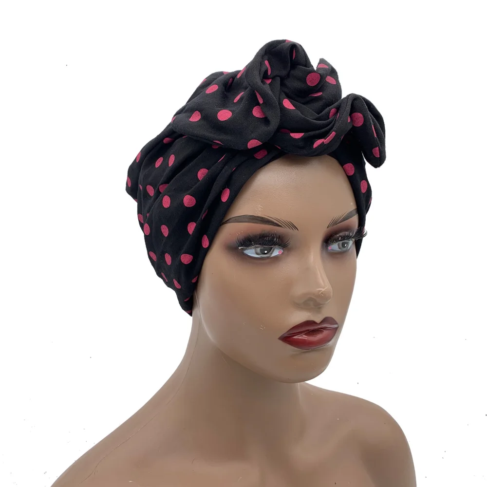 2023 Leopard Printed Women's Turban Cap Cotton Lady Twisted Head Wraps French Retro Female Bonnet Hat Female Hair Cover Beanies