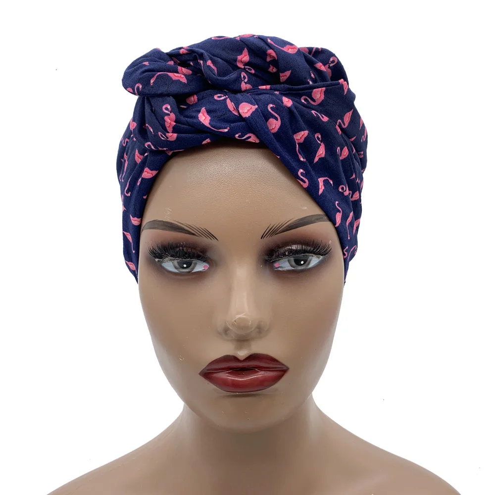 2023 Leopard Printed Women's Turban Cap Cotton Lady Twisted Head Wraps French Retro Female Bonnet Hat Female Hair Cover Beanies