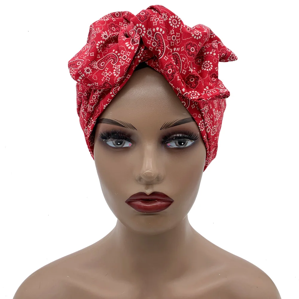 2023 Leopard Printed Women's Turban Cap Cotton Lady Twisted Head Wraps French Retro Female Bonnet Hat Female Hair Cover Beanies