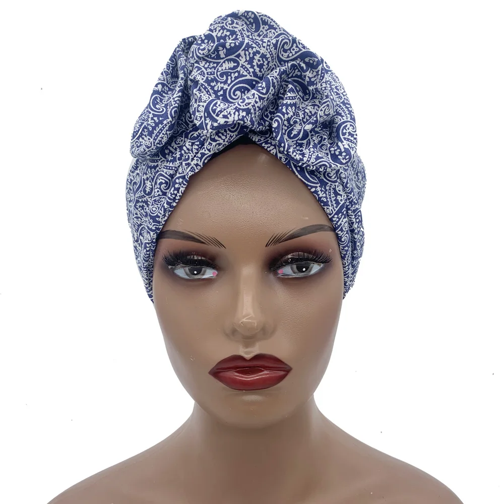 2023 Leopard Printed Women's Turban Cap Cotton Lady Twisted Head Wraps French Retro Female Bonnet Hat Female Hair Cover Beanies