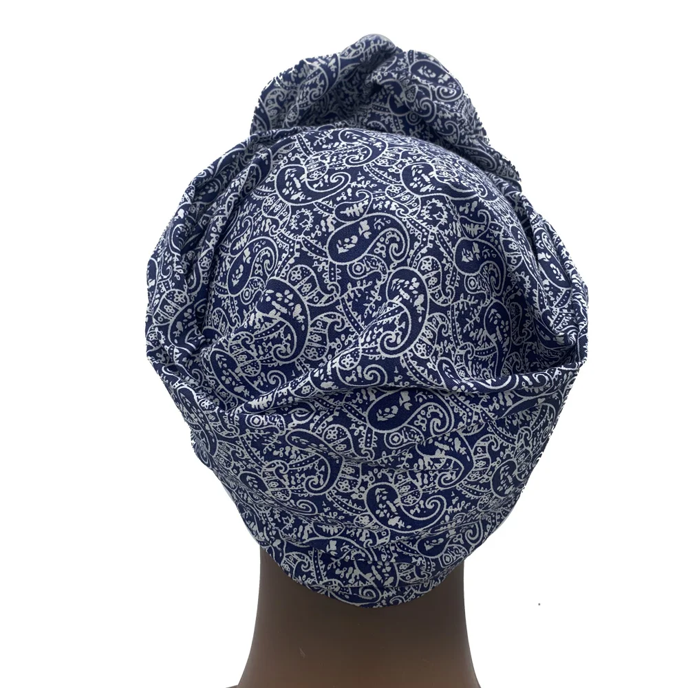 2023 Leopard Printed Women's Turban Cap Cotton Lady Twisted Head Wraps French Retro Female Bonnet Hat Female Hair Cover Beanies