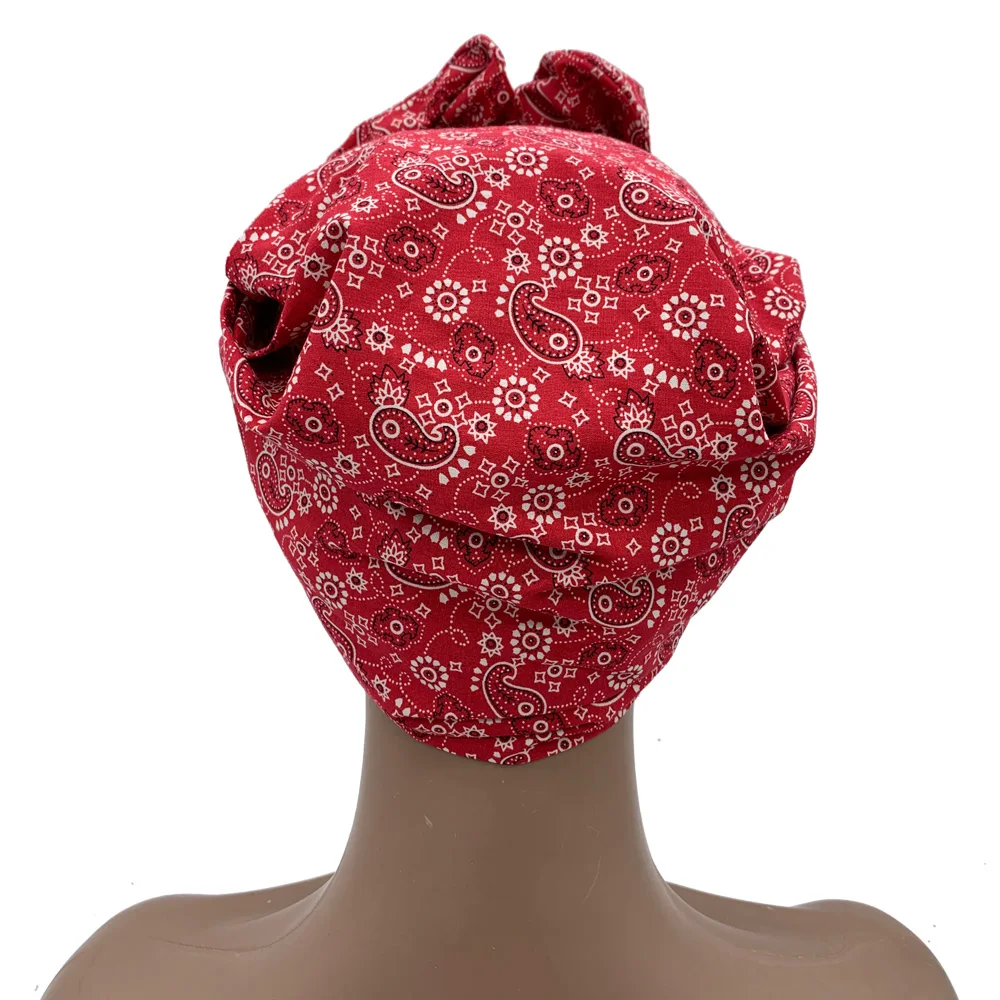 2023 Leopard Printed Women's Turban Cap Cotton Lady Twisted Head Wraps French Retro Female Bonnet Hat Female Hair Cover Beanies