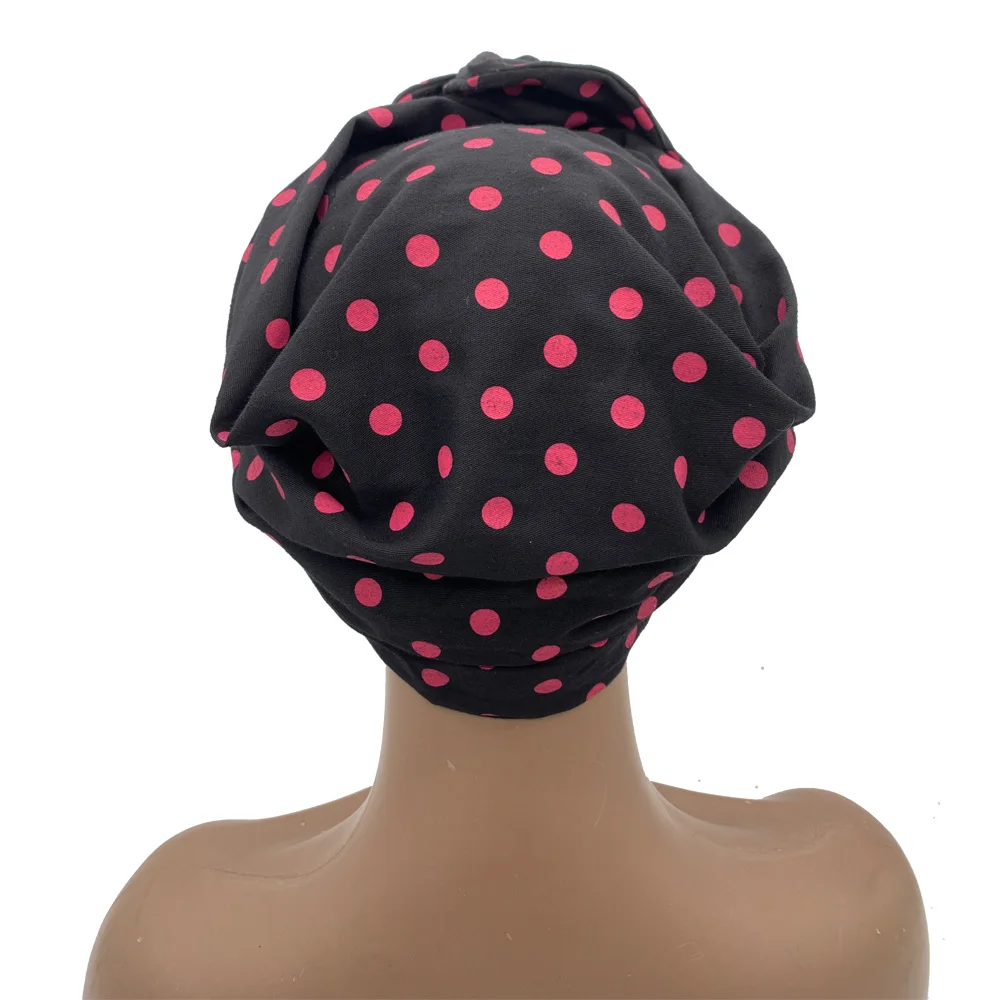 2023 Leopard Printed Women's Turban Cap Cotton Lady Twisted Head Wraps French Retro Female Bonnet Hat Female Hair Cover Beanies