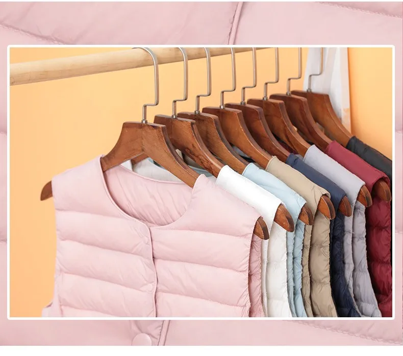 2026 New Arrivals Autumn Winter Warm Women Sleeveless Down Liner Waist Coat Female Ultra Light White Duck Down Vest Jackets