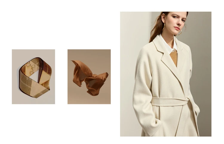 AMII Minimalist Wool Coat For Women 2024 Winter Blazer Collar With Belt Vintage Korean Fashion Long Blends Jacket 12424102
