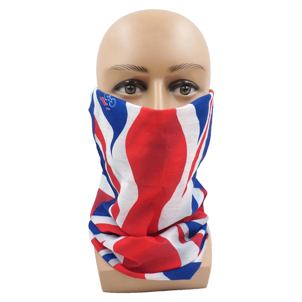 UK Union Flag Neck Tube Bandana Great Britain Headwear Seamless Neck Gaiter Headwrap Face Mask England Flag Print Cycling Scarf