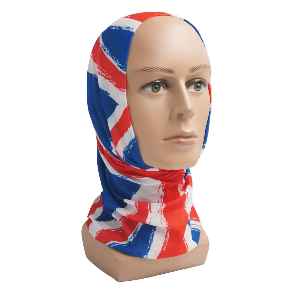 UK Union Flag Neck Tube Bandana Great Britain Headwear Seamless Neck Gaiter Headwrap Face Mask England Flag Print Cycling Scarf