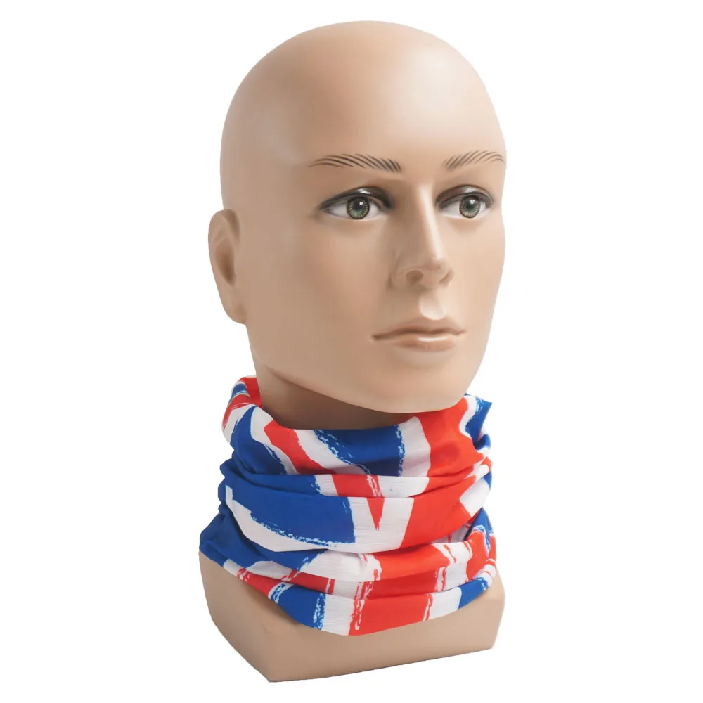 UK Union Flag Neck Tube Bandana Great Britain Headwear Seamless Neck Gaiter Headwrap Face Mask England Flag Print Cycling Scarf