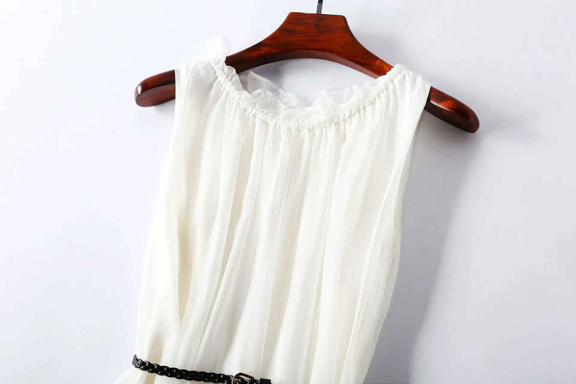 Tcyeek100%mulberry Silk Dress Women Korean Summer Dresses Sleeveless Beach Dress Womans Clothing Ladies Dresses Vestido Feminino