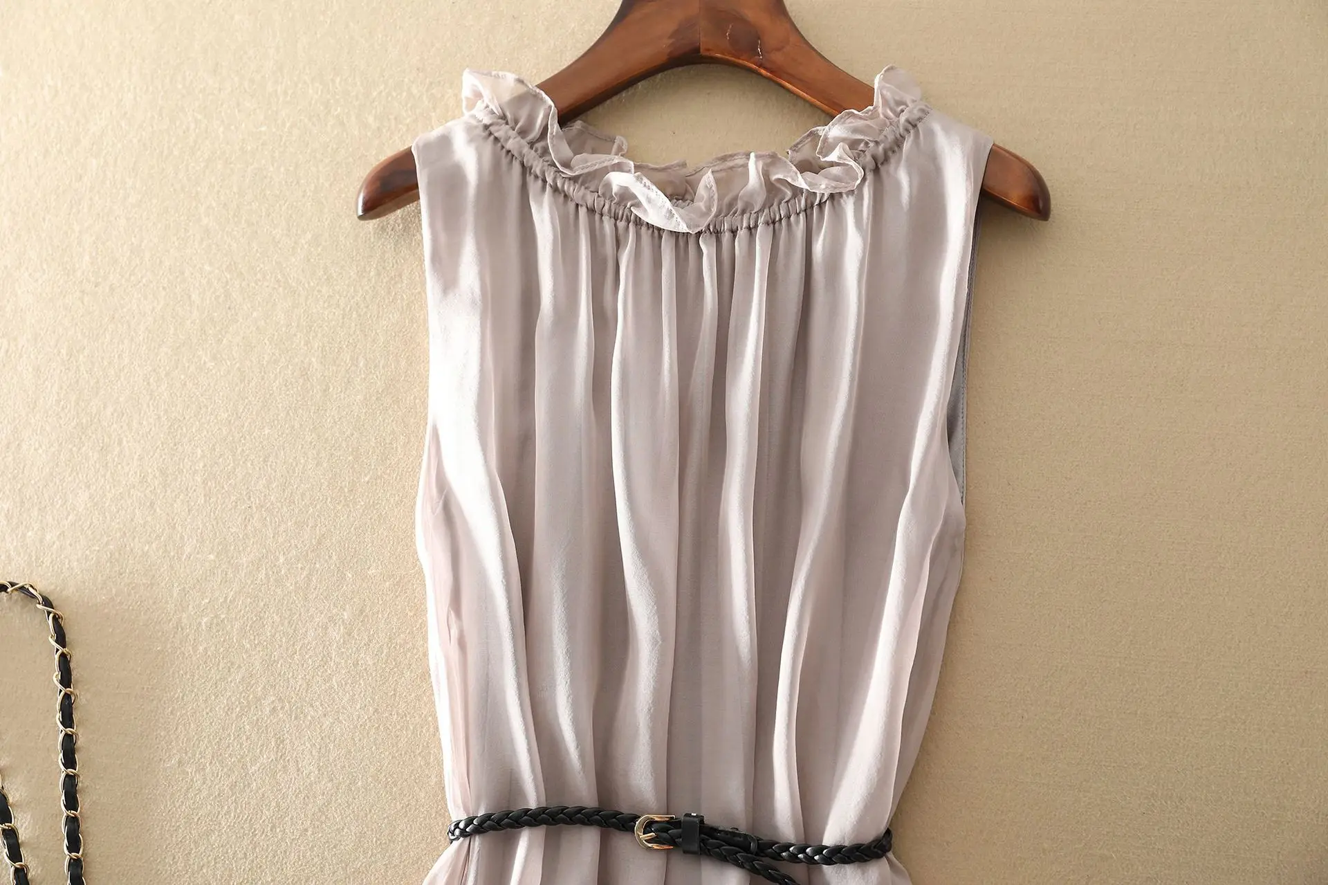 Tcyeek100%mulberry Silk Dress Women Korean Summer Dresses Sleeveless Beach Dress Womans Clothing Ladies Dresses Vestido Feminino