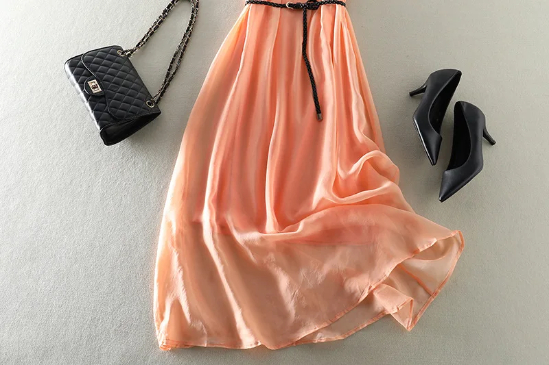 Tcyeek100%mulberry Silk Dress Women Korean Summer Dresses Sleeveless Beach Dress Womans Clothing Ladies Dresses Vestido Feminino