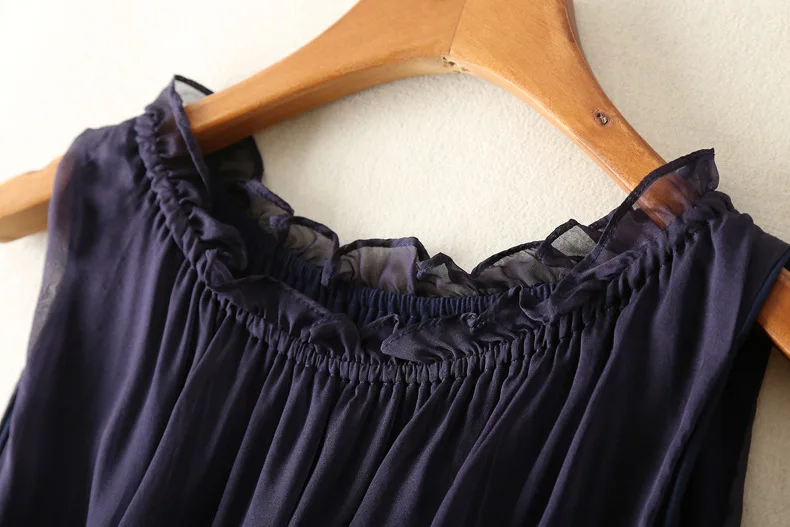 Tcyeek100%mulberry Silk Dress Women Korean Summer Dresses Sleeveless Beach Dress Womans Clothing Ladies Dresses Vestido Feminino
