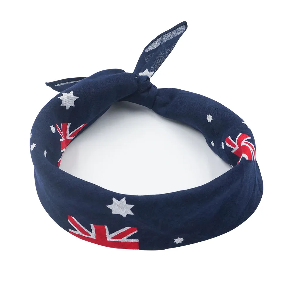 National Flag Pattern Bandana 100% Cotton Running Dancing Headband UK/ Korea/ Brazil/ Mexico/ Haiti Flag Scarf Hip Hop Headwrap