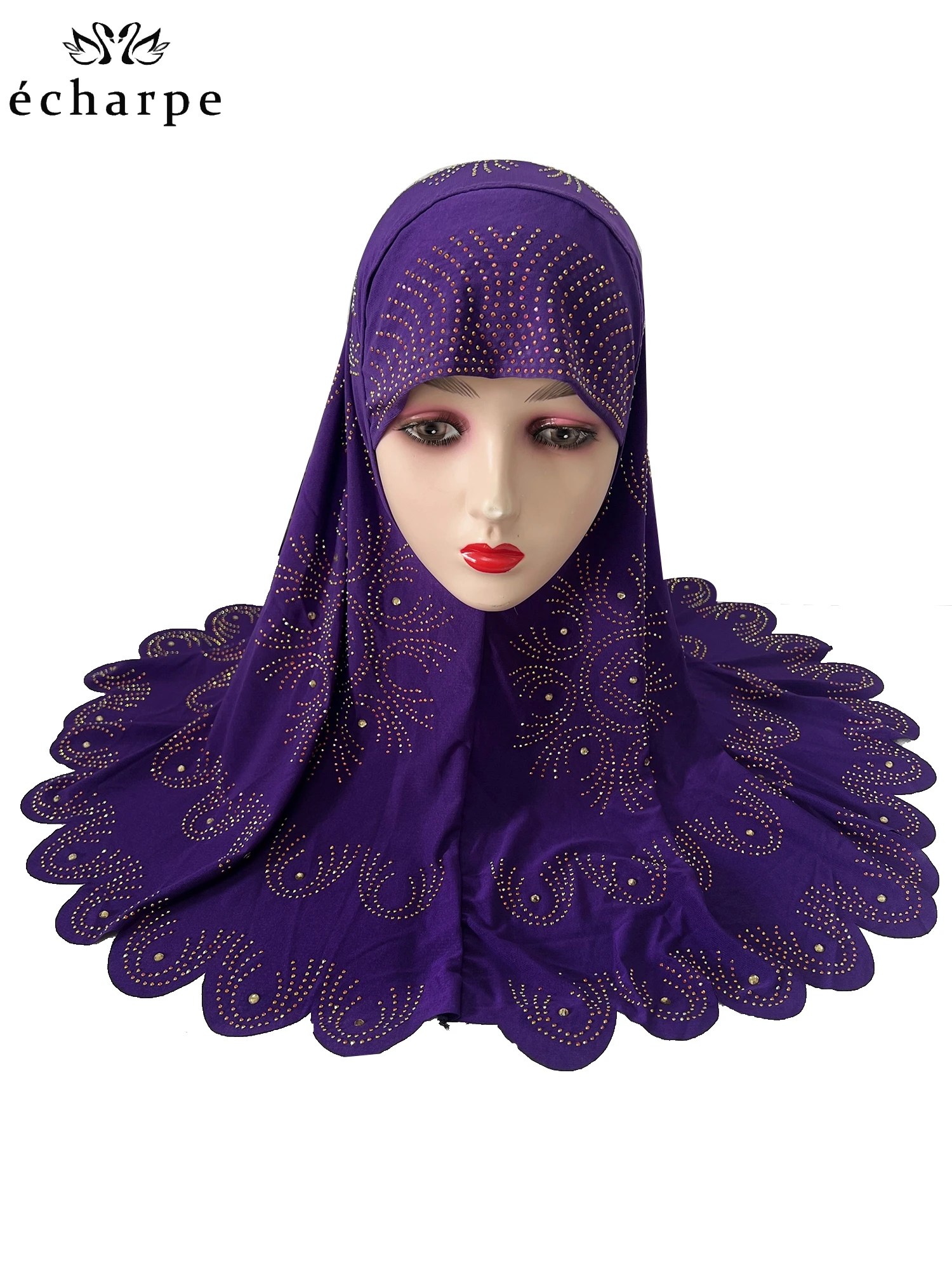 12PCS/ DOZEN Muslim Kids Girls Solid Hijab Hats Stones Children Islamic Headscarf Inner Caps Islamic Turban Full Cover Banadanas