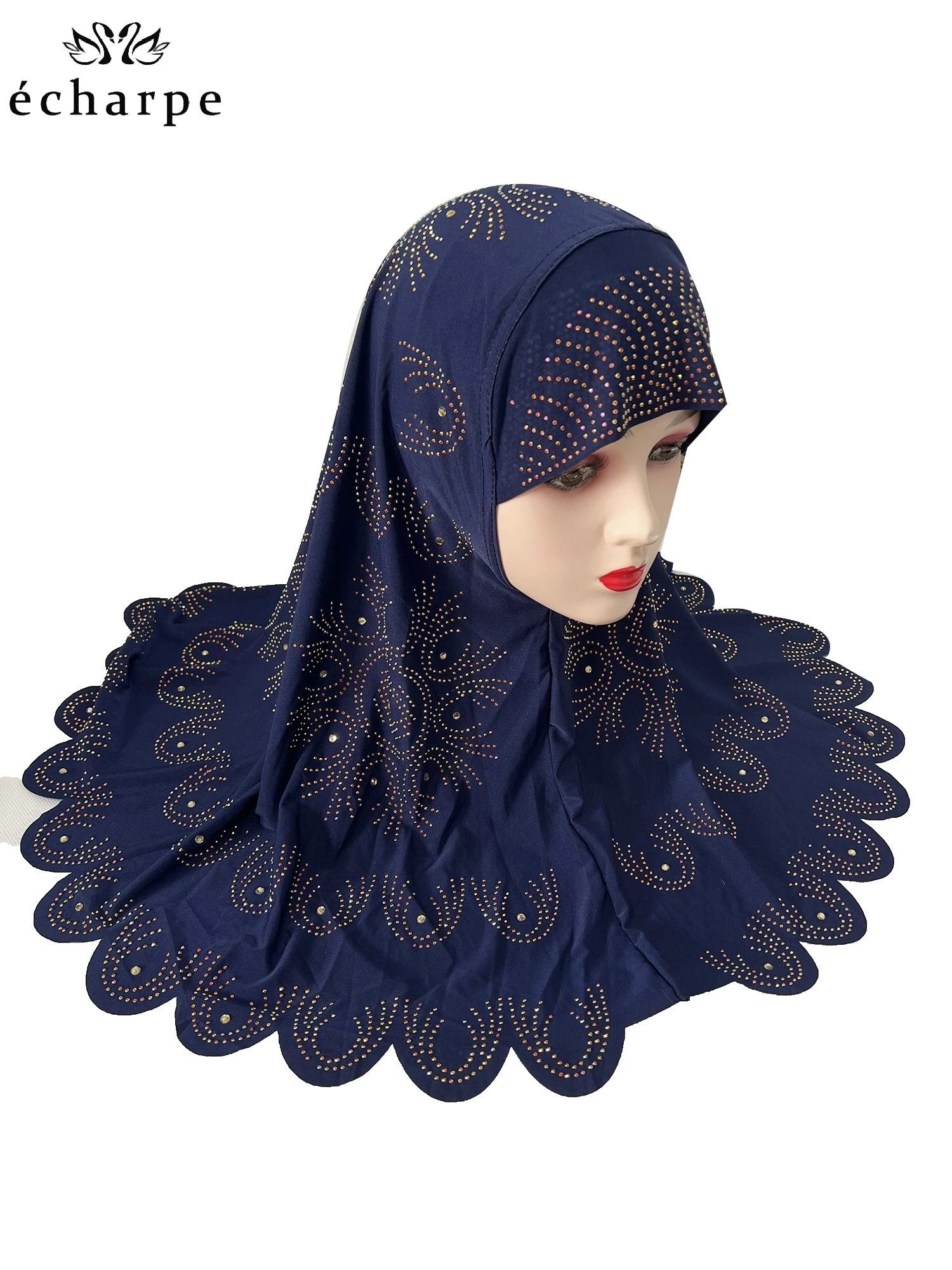 12PCS/ DOZEN Muslim Kids Girls Solid Hijab Hats Stones Children Islamic Headscarf Inner Caps Islamic Turban Full Cover Banadanas