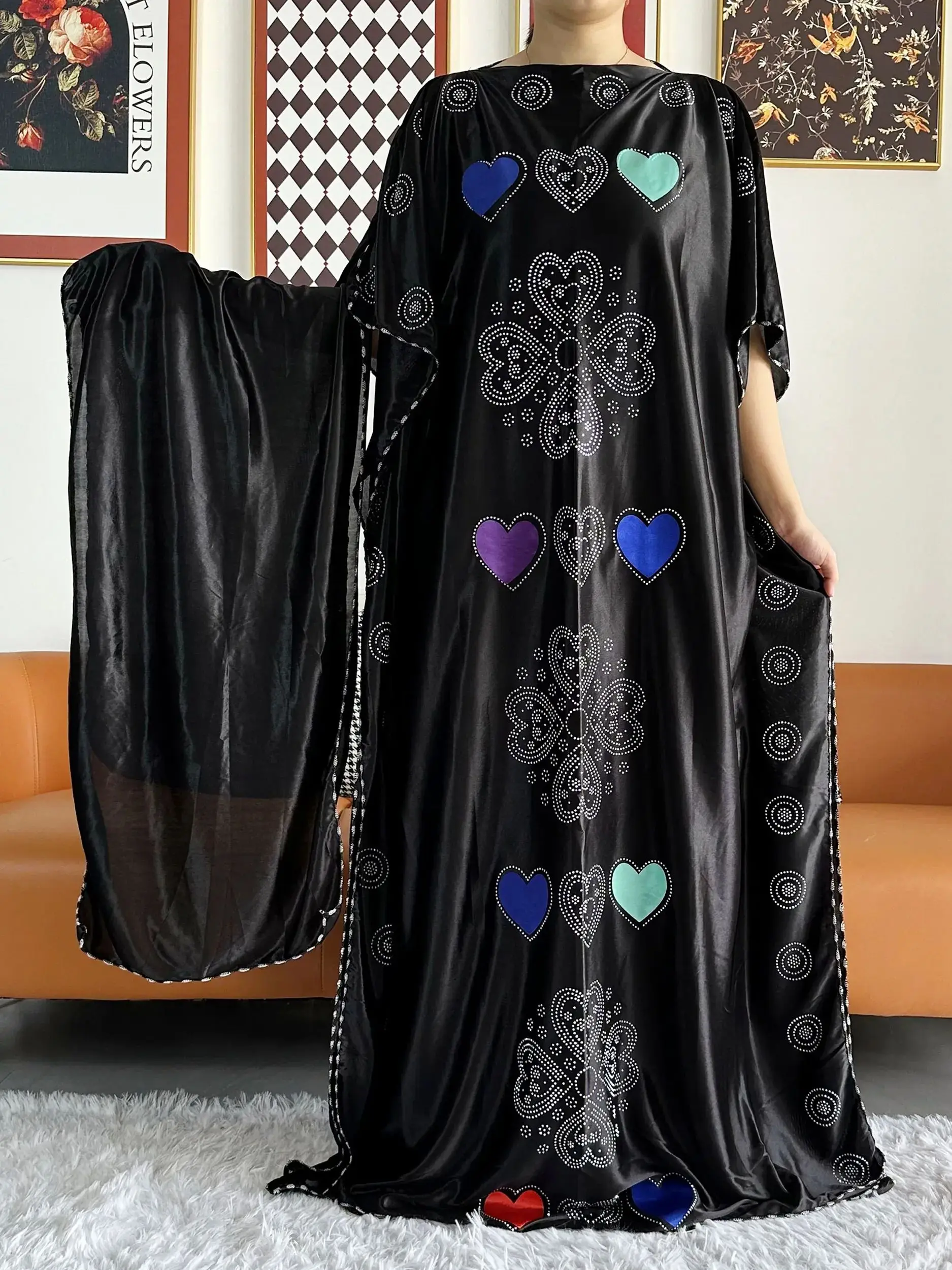 2026 African Summer Kaftan Muslim Women Dress India Caftan Traditional Wear Printed Fabric Africa Femme Maxi Casual Outfit