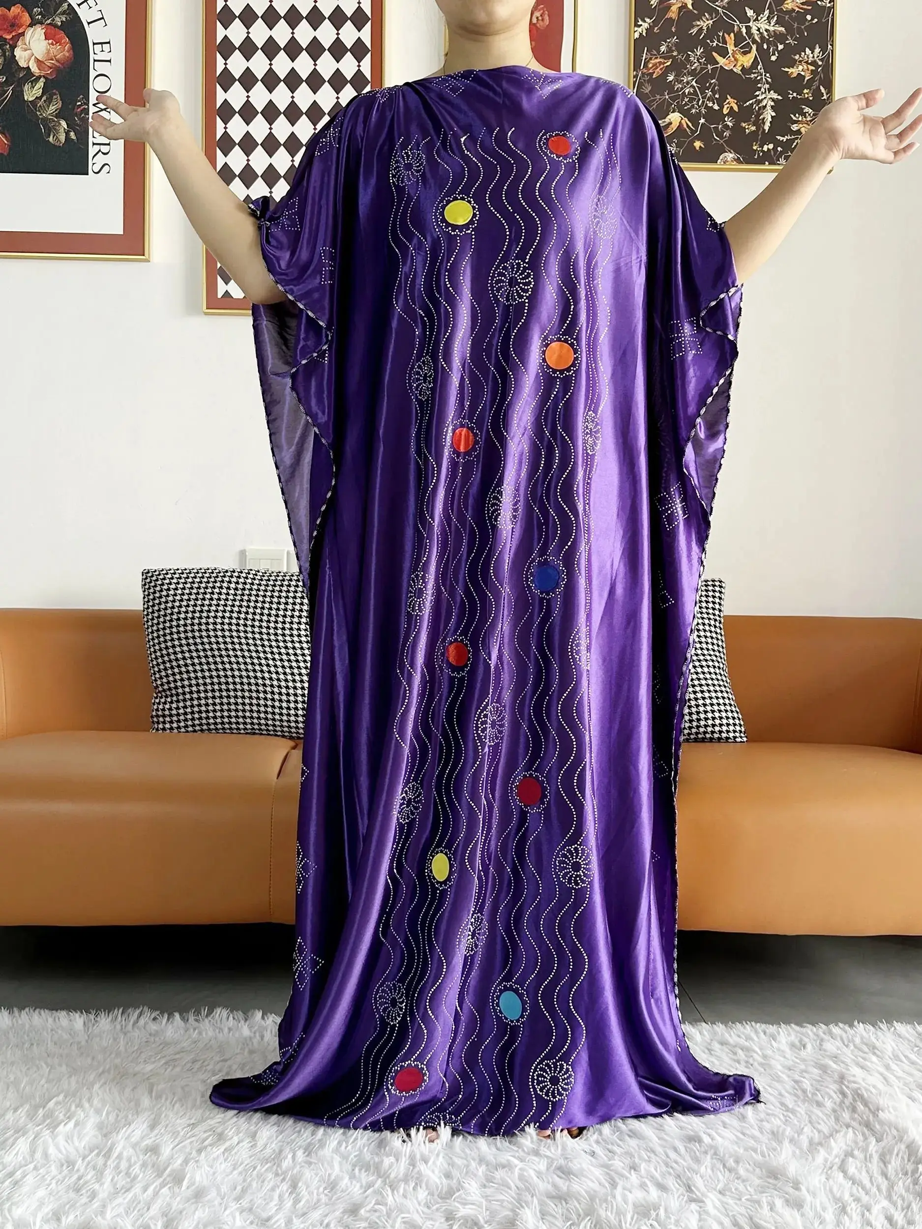 2026 African Summer Kaftan Muslim Women Dress India Caftan Traditional Wear Printed Fabric Africa Femme Maxi Casual Outfit