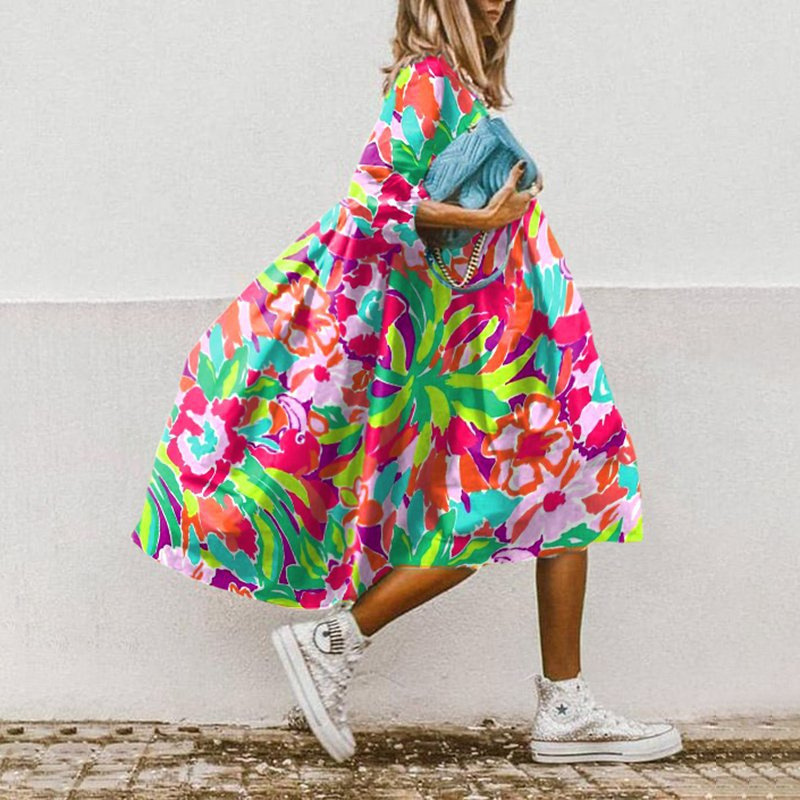 Women Loose Vintage Ruffles Befree Dress Sexy Summer Vest Tank Strap Boho Casual Holiday Party Elegant Midi Dresses